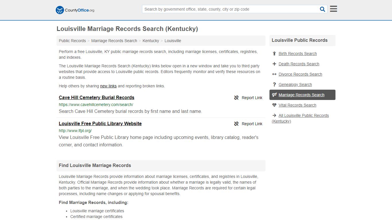 Marriage Records Search - Louisville, KY (Marriage Licenses & Certificates)