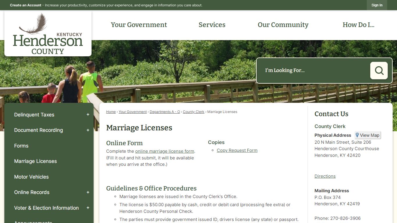Marriage Licenses | Henderson County, KY